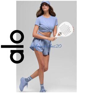 ALO YOGA All Day Short Sleeve Winter Frost Medium NWT